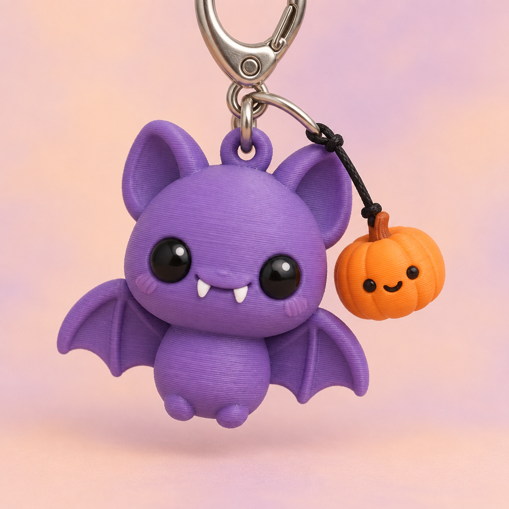 3-D printed Bat Bag Buddy charm