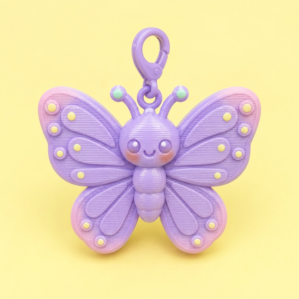 3-D printed Butterfly Bag Buddy charm