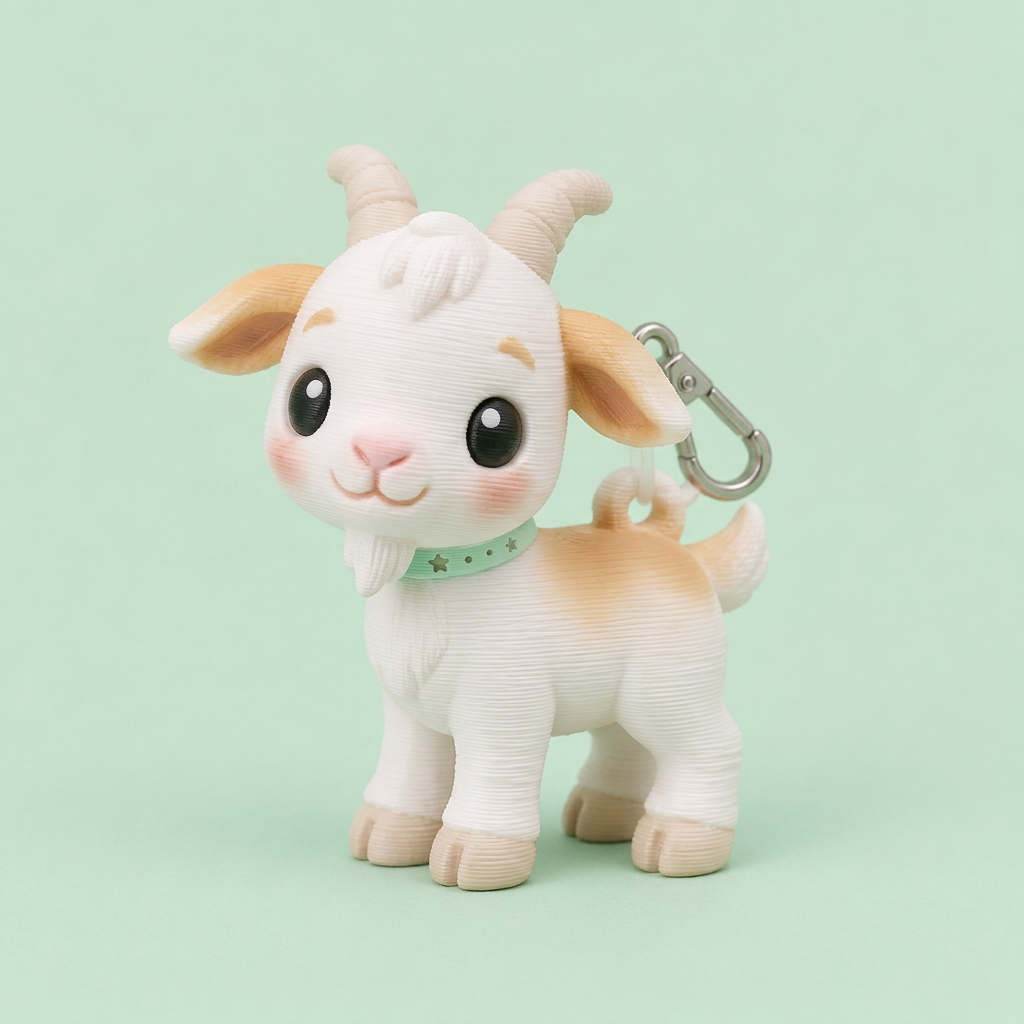3-D printed Goat Bag Buddy charm