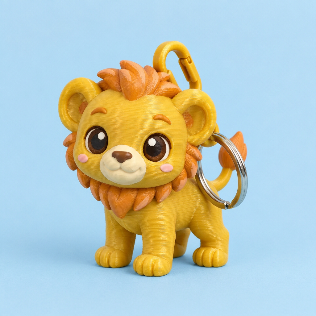 3-D printed Lion Bag Buddy charm