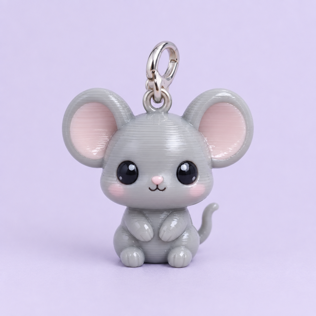 3-D printed Mouse Bag Buddy charm